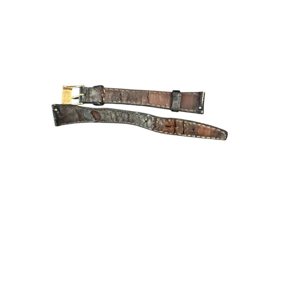 Vintage Gucci 13mm Black Crocodile Leather Watch Strap with Gold Buckle - Picture 8 of 8